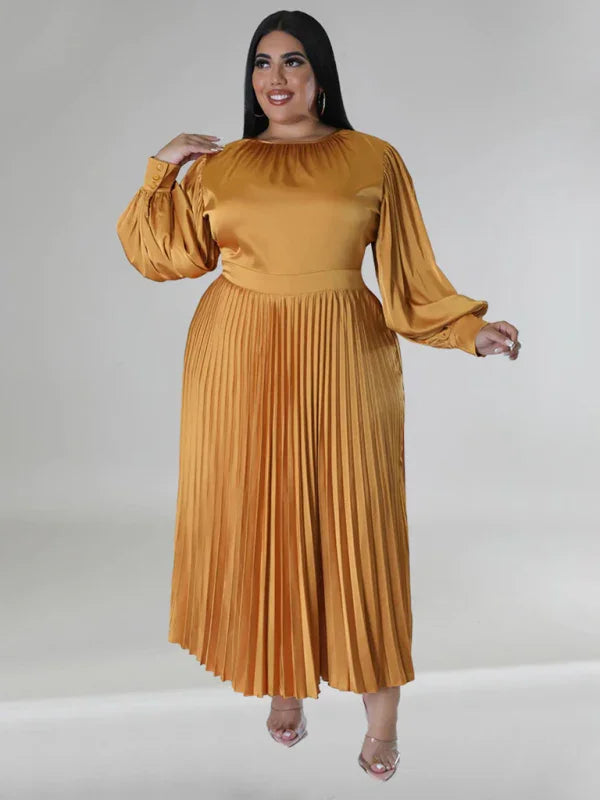 Elegant Pleated Midi Dress