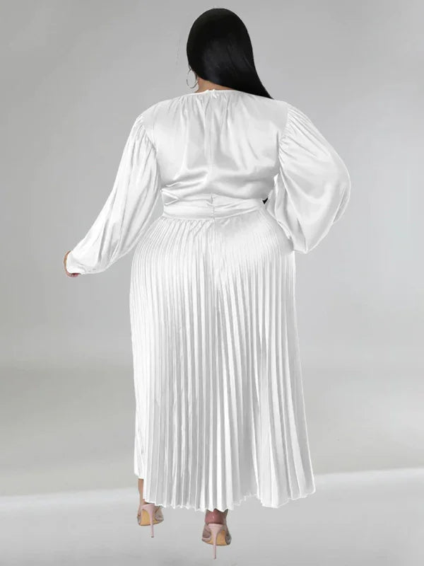 Elegant Pleated Midi Dress