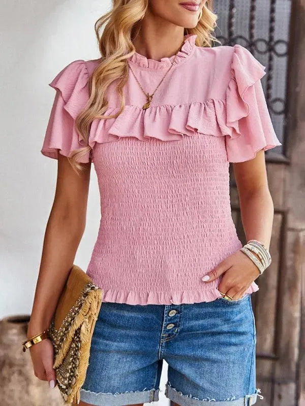 Elegant Ruffled Summer Top - Women Tops - LeStyleParfait