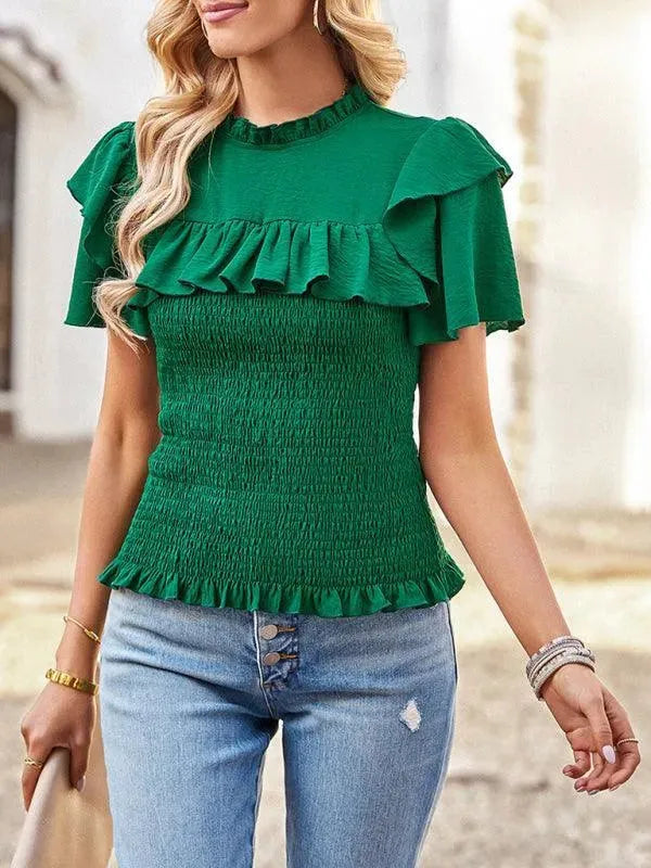 Elegant Ruffled Summer Top - Women Tops - LeStyleParfait