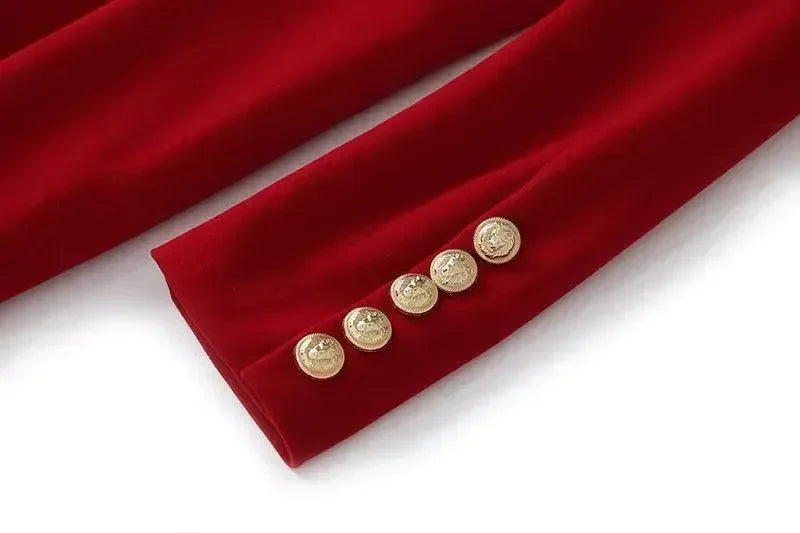 Satin Shawl Velvet Blazer Dress - Blazer Dress - LeStyleParfait