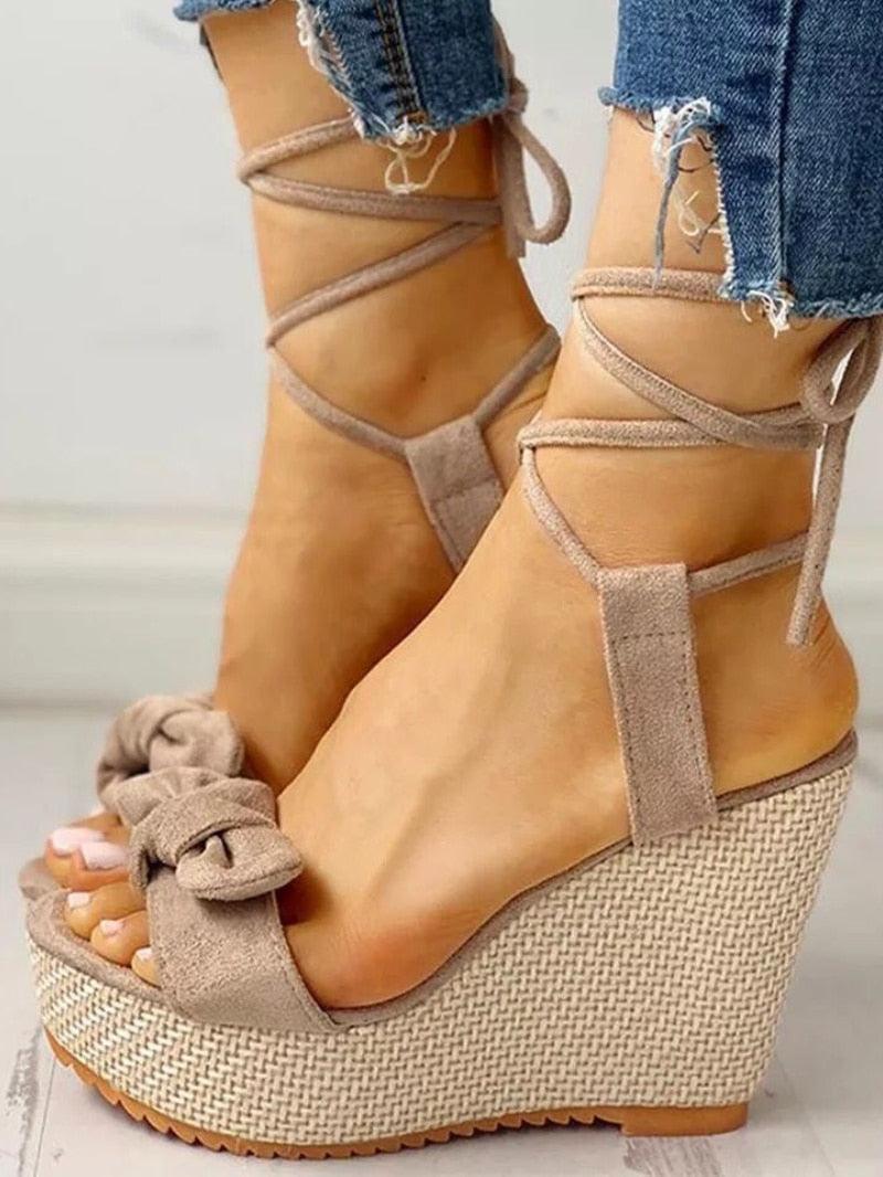 Elegant Strap Wedge Sandals - Wedge Shoes - LeStyleParfait