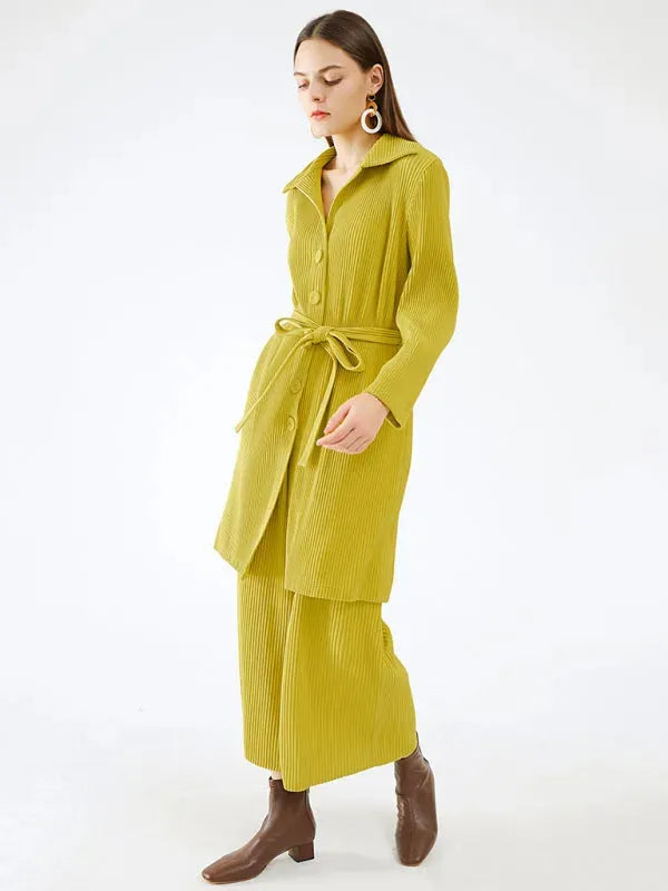 Elegant Women Casual Lapel Two-Piece Pant Set - Casual Pant Set - LeStyleParfait