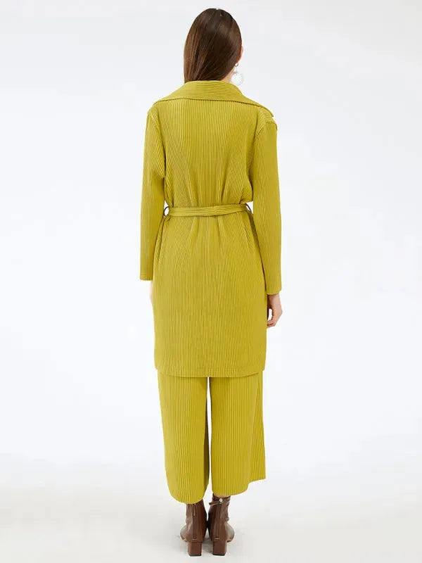 Elegant Women Casual Lapel Two-Piece Pant Set - Casual Pant Set - LeStyleParfait