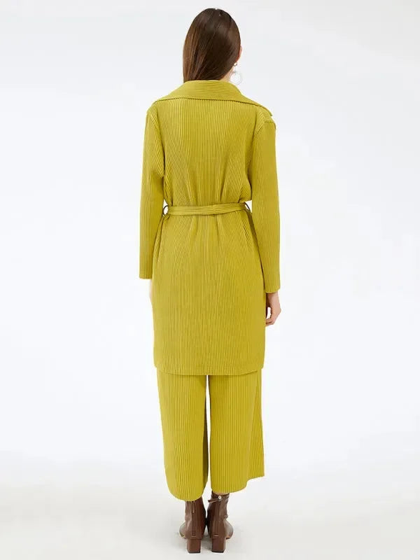 Elegant Women Casual Lapel Two-Piece Pant Set - Casual Pant Set - LeStyleParfait