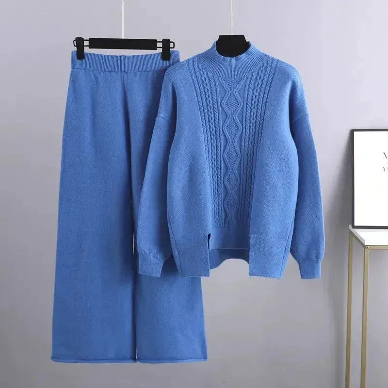 Elegant Women Casual Wool Three-Piece Outfit Set - Casual Outfit Set - LeStyleParfait