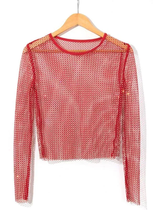 Embellish Sheer Fishnet Women Crop Top - Crop Top - LeStyleParfait
