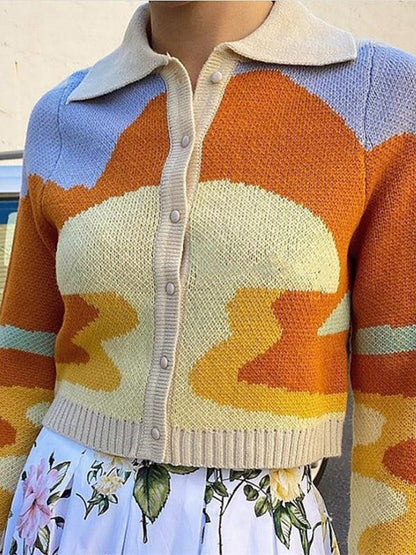 Embroidered Cropped Women Cardigan Sweater - Cardigan Sweater - LeStyleParfait