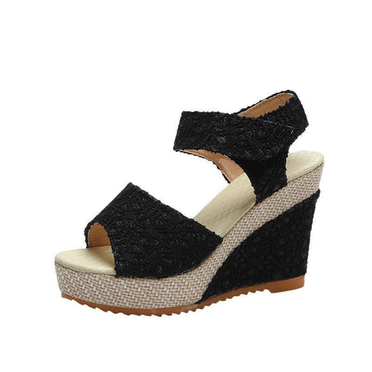 Embroidered Wedge Sandals - Wedge Shoes - LeStyleParfait