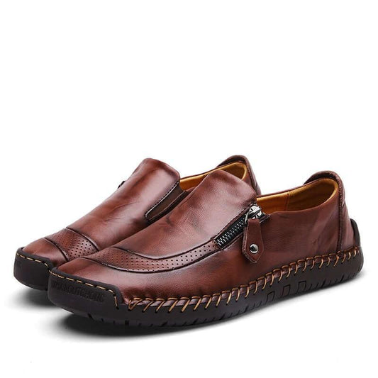 Falcon - Casual Leather Slip-On Shoes - Loafer Shoes - LeStyleParfait