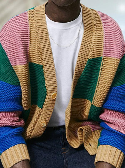 Fashionable Multicolor Men Cardigan Sweater - Cardigan Sweater - LeStyleParfait