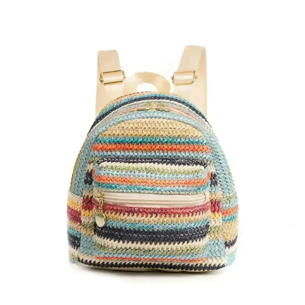 Fashionable Straw Weave Backpack - Backpack - LeStyleParfait