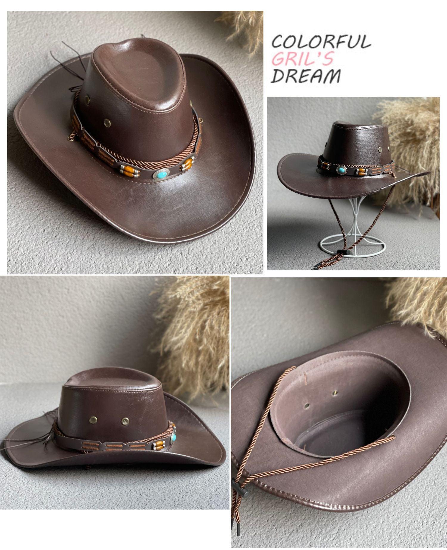 Faux Leather Western Cowboy Hats - UNISEX - Cowboy Hat - LeStyleParfait