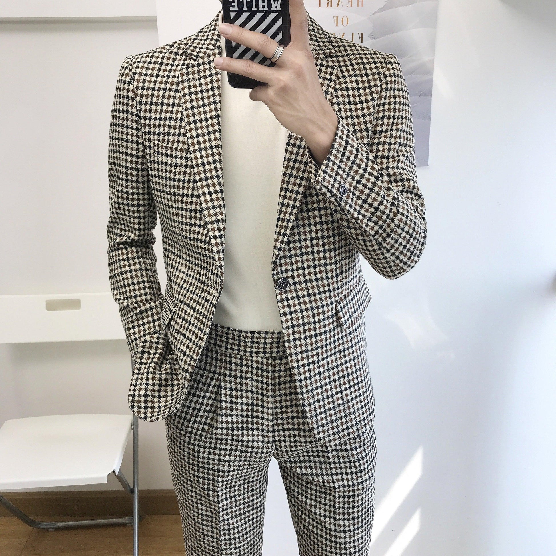 Federico Houndstooth Prom Suit - Men's Suit - LeStyleParfait