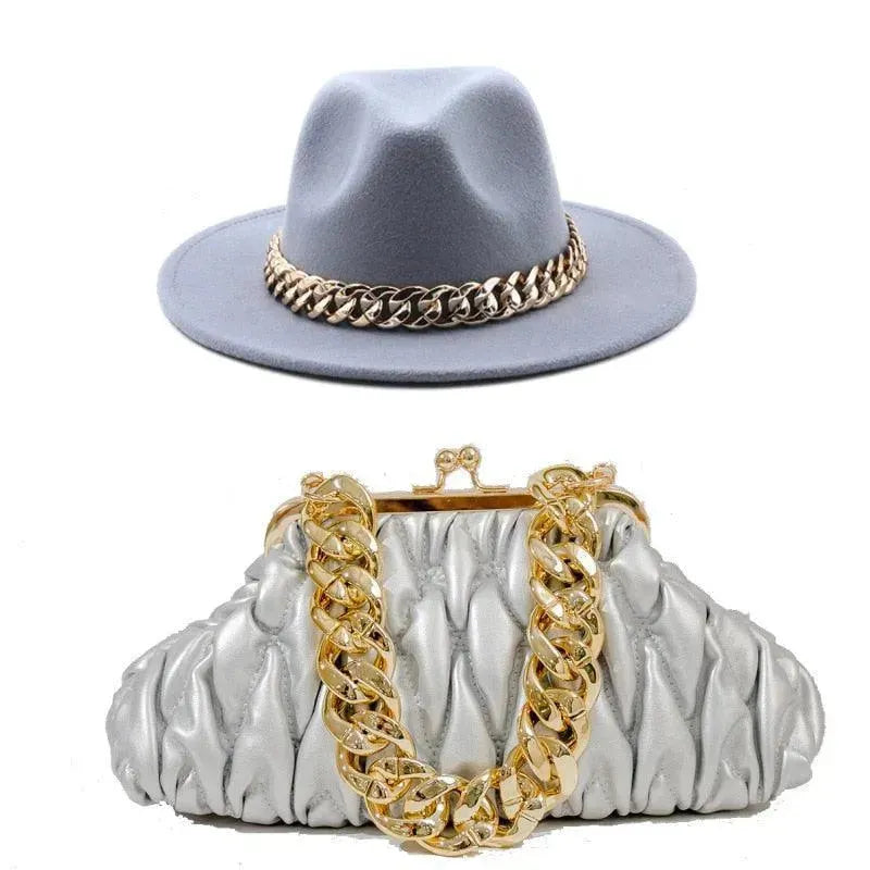 Fedora Hat And Handbag - Two Piece Luxury Accessories - Fedora Hat - LeStyleParfait