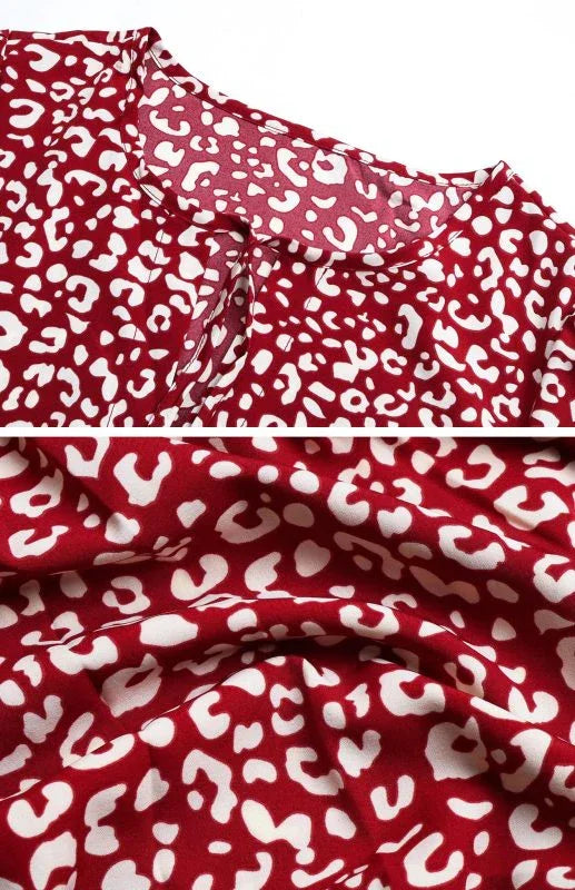 A-line,A-line dress,A-line skirt dress,abstract,abstract dress,casual,casual dress,chiffon,chiffon dress,flowy,flowy dress,knee-length,knee-length hem dress,ladies Wrinkle-resistant,long sleeve,long sleeve dress,Quick drying knee-length dress,round,round neckline dress,ruffles,slip-on,slip-on dress,spring,spring dress,straight-LeStyleParfait