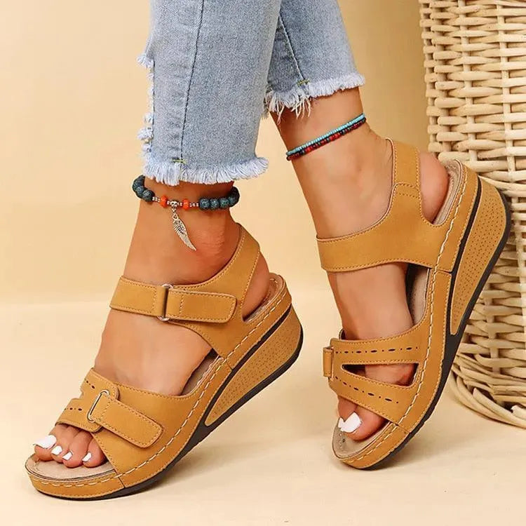 Flap Wedge Sandal Shoes - Wedge Shoes - LeStyleParfait
