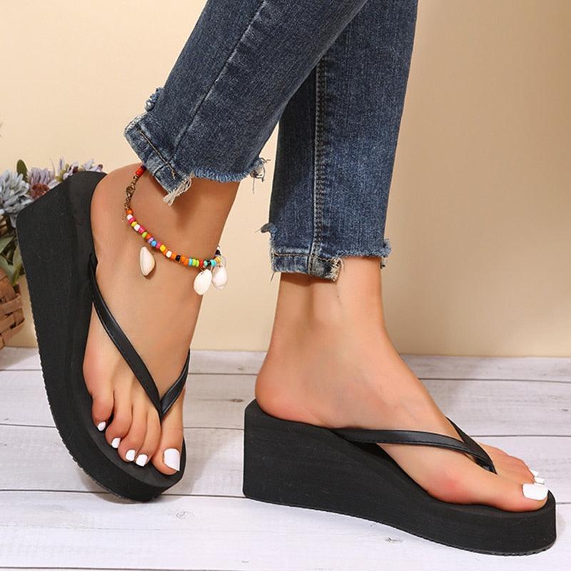 Flip Flop Sandals - Wedge Shoes - LeStyleParfait