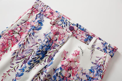 Floral Double-Breasted Pantsuit - Women Pant Suit - LeStyleParfait
