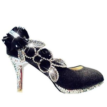 Floral Glitter Wedding Pumps Shoes - Pumps Shoes - LeStyleParfait