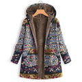 Floral Hooded Women Fleece Coat - Fleece Coat - LeStyleParfait