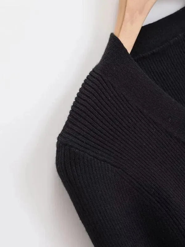 LeStyleParfait Women's Sweaters Casual Cardigan Plain-Solid V-Neck Long Sleeves-Cardigan Sweater