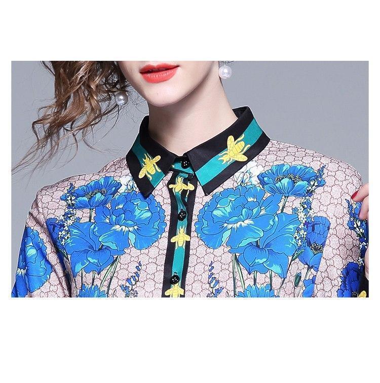 Floral Print Silk Shirt For Women - Women's Shirt - LeStyleParfait