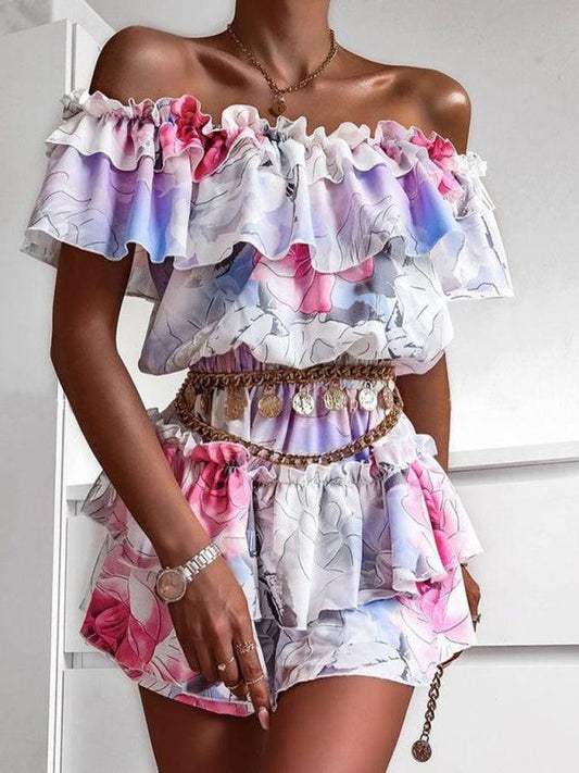 Floral Ruffle Women Mini Dress - Mini Dress - LeStyleParfait