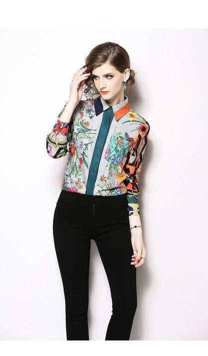 Floral Silk Shirt For Women - Women's Shirt - LeStyleParfait