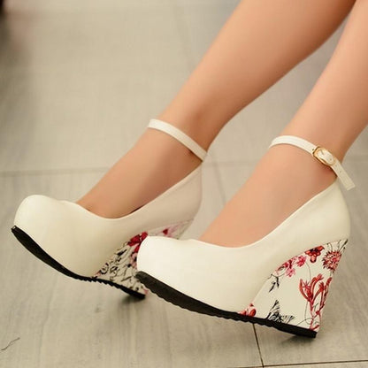 Floral Wedge Shoes - Wedge Shoes - LeStyleParfait