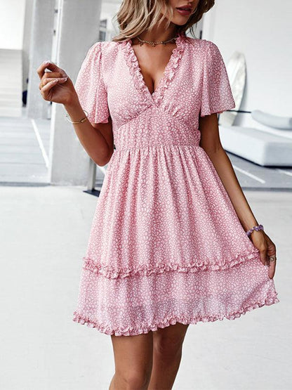 Floral Women Mini Day Dress - Mini Dress - LeStyleParfait