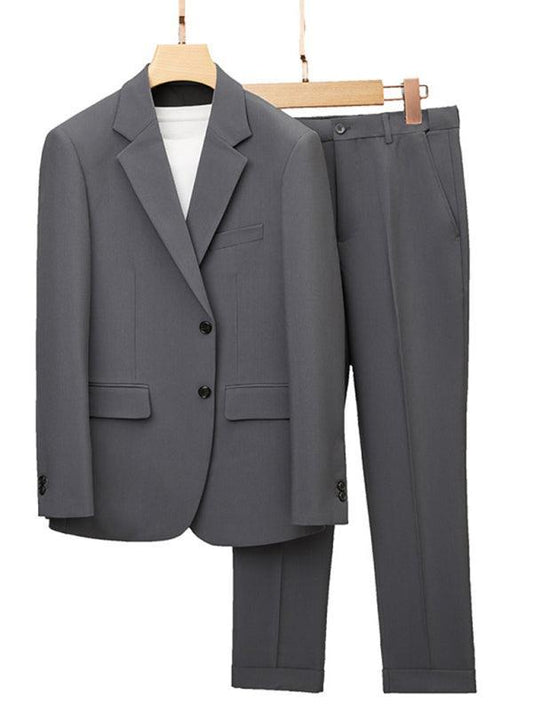 Formal Slim Fit 2-Piece Grey Suit - Two Piece Suit - LeStyleParfait