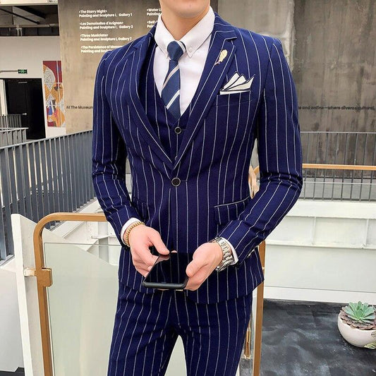 Formal Striped Three Piece Suit - Three Piece Suit - LeStyleParfait