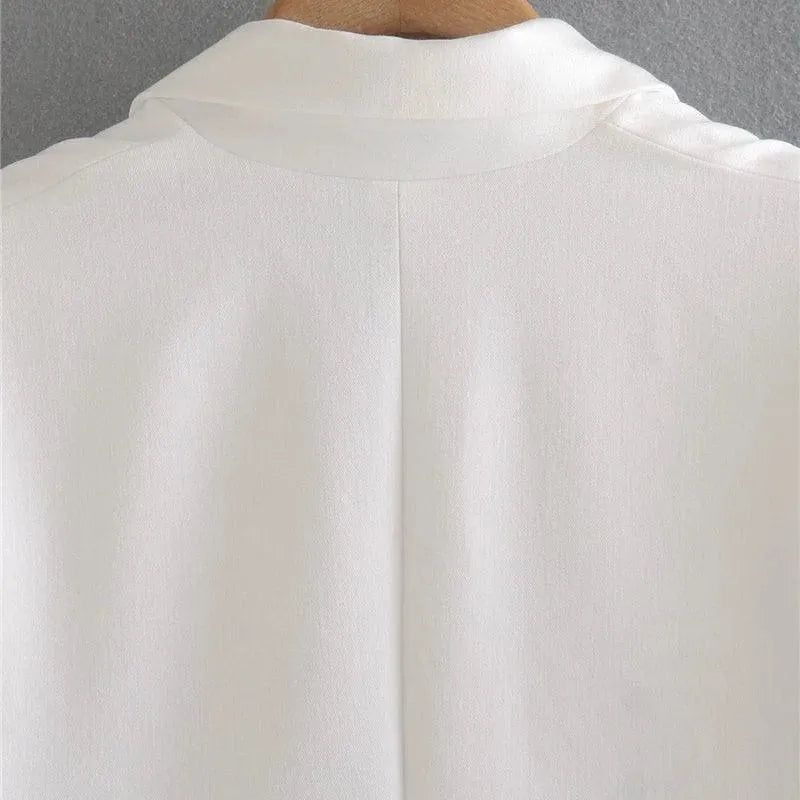 FRANS Vintage Blazer Women - Formal-Business - Plain-Solid - Double-Breasted Blazer - LeStyleParfait