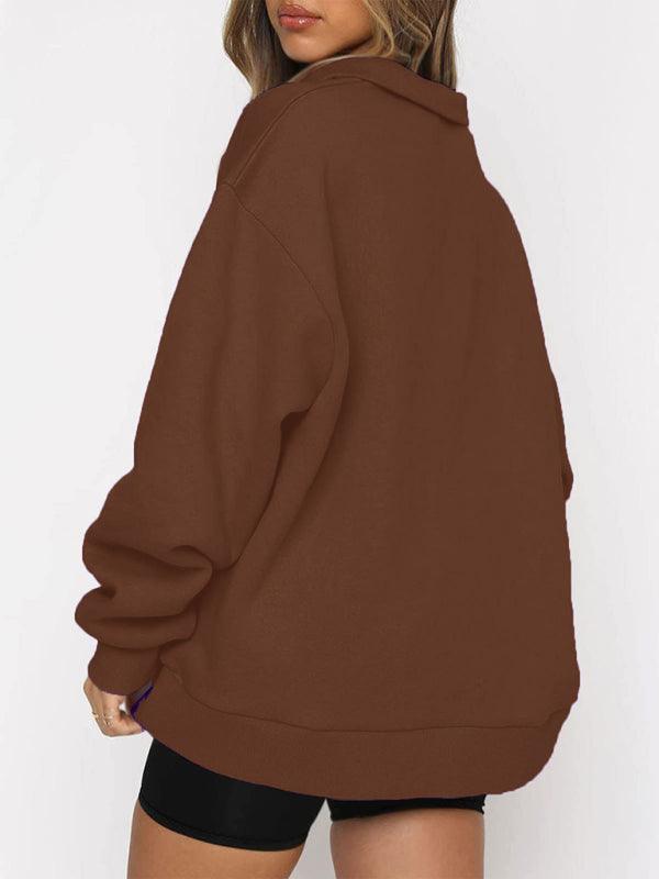 Front Pocket Zipper Women Sweatshirt - Women Sweatshirt - LeStyleParfait