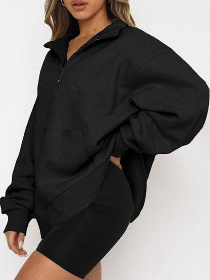 Front Pocket Zipper Women Sweatshirt - Women Sweatshirt - LeStyleParfait