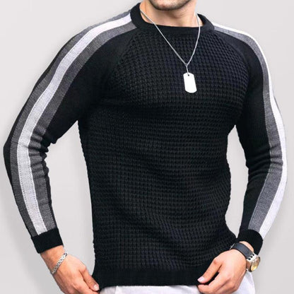 Geometric Round Neck Men Pullover Sweater - Pullover Sweater - LeStyleParfait