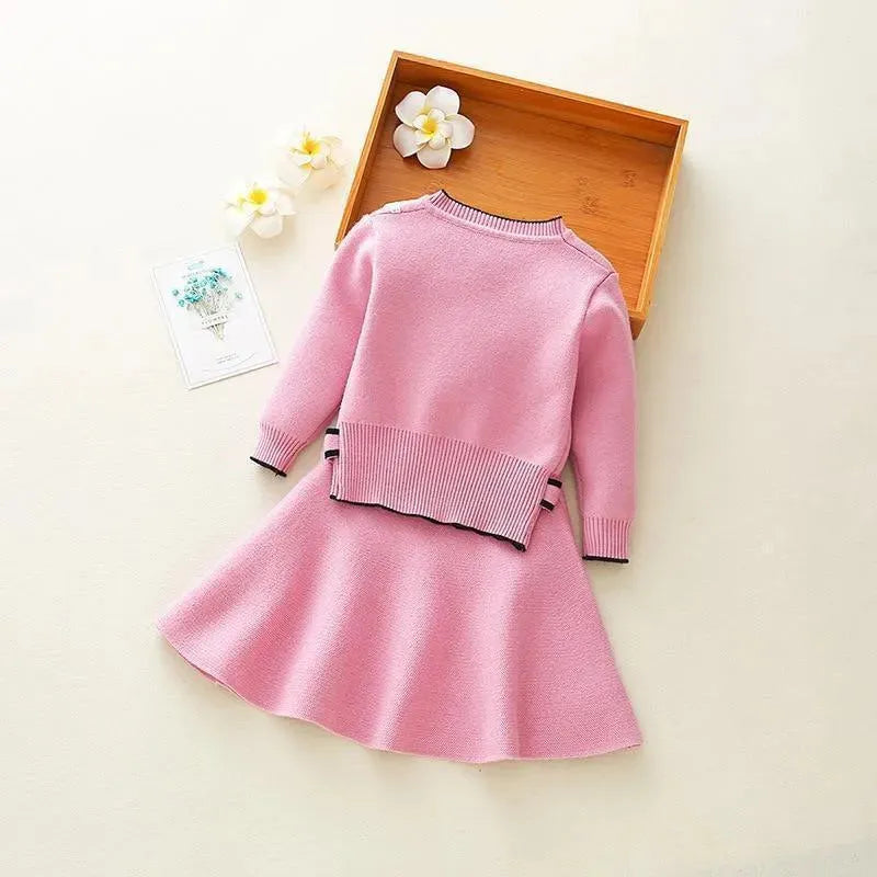 Girls Clothing Sets Kids Knitted Suits Long Sleeve - Kids Clothing Set - LeStyleParfait