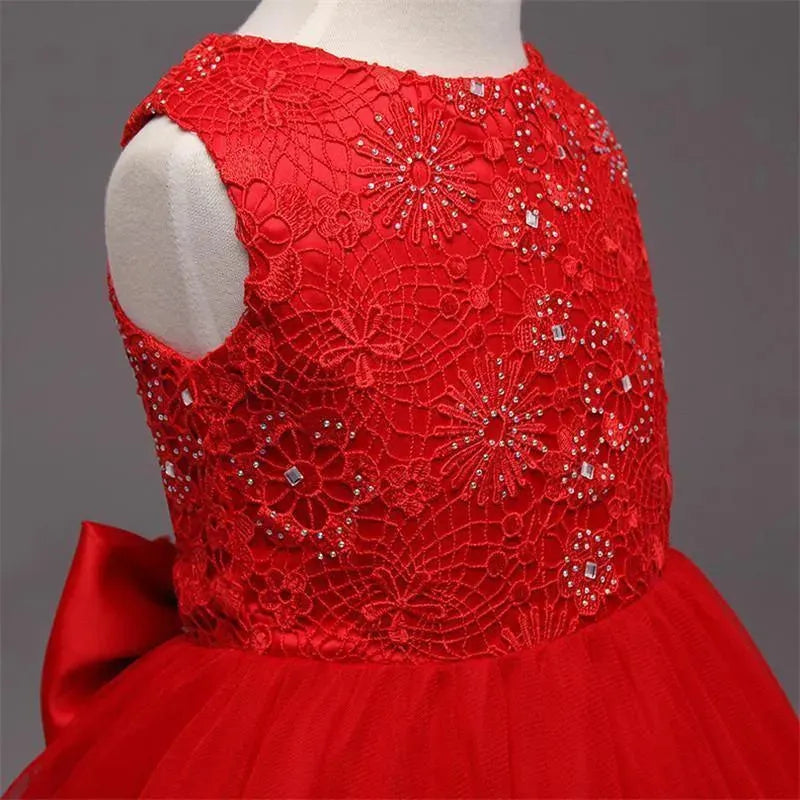 Girls Dress, Trailing Mesh Embroidered Dress - Girls Dresses - LeStyleParfait