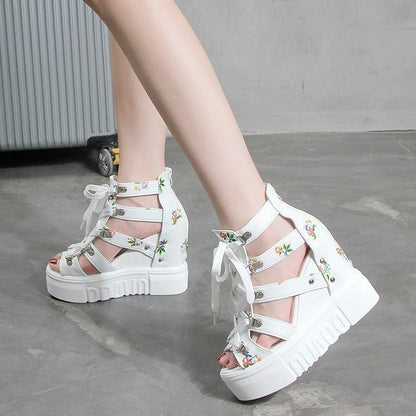 Girly Printed Wedge Shoes - Wedge Shoes - LeStyleParfait