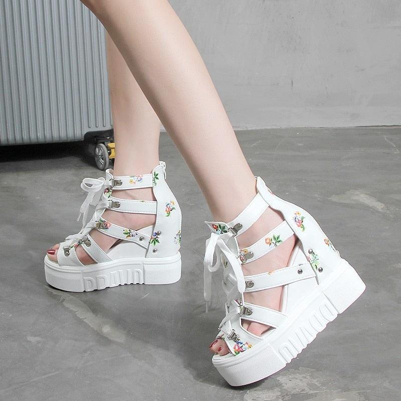 Girly Printed Wedge Shoes - Wedge Shoes - LeStyleParfait
