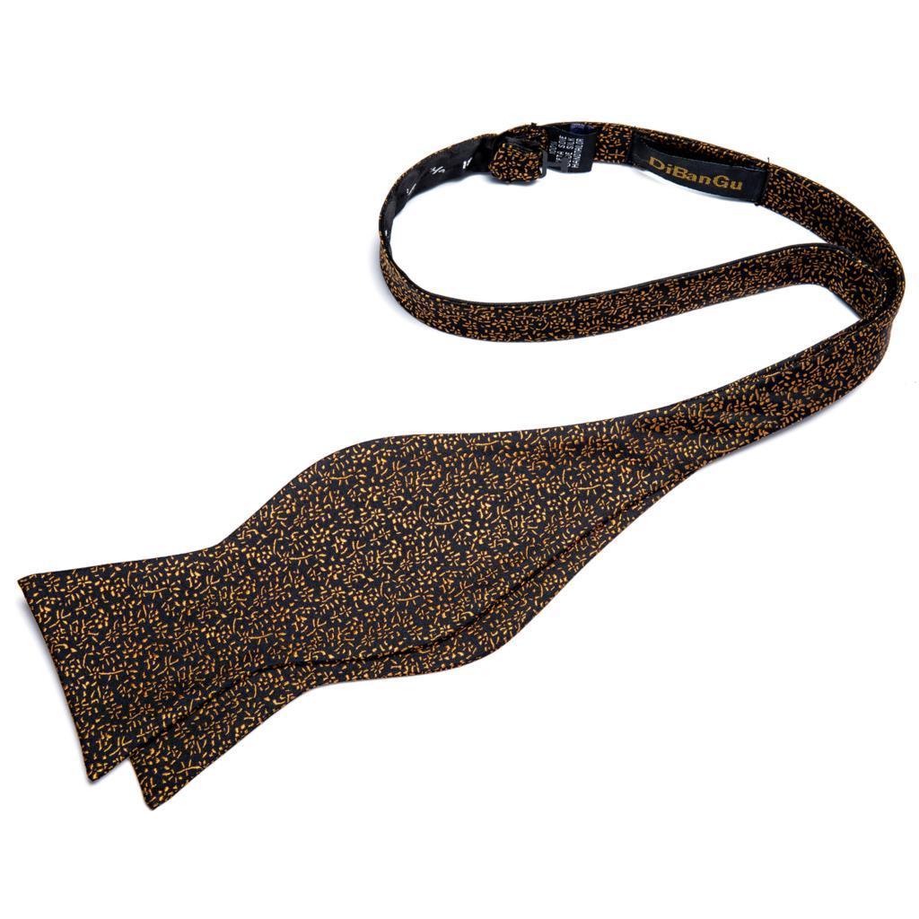 Golden Leaves Silk Bow Tie Set - Bow Tie - LeStyleParfait