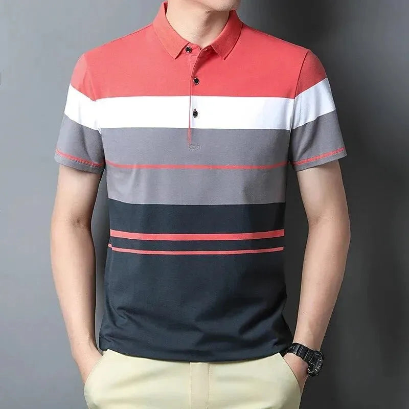 Gradient Striped Polo Shirt For Men - Polo Shirt - LeStyleParfait