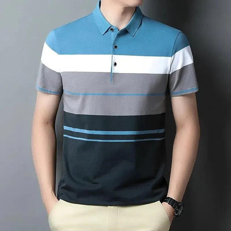 Gradient Striped Polo Shirt For Men - Polo Shirt - LeStyleParfait