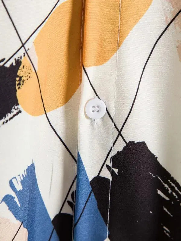Graffiti Slim Fit Men Shirt - Short Sleeve Shirt - LeStyleParfait