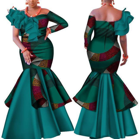 Green African Dress, Dashiki Dress - African Dress - LeStyleParfait