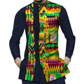 Green Yellow Cotton African Shirt-Men Shirts-LeStyleParfait