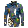 Grey Blue African Casual Shirt-Men Shirts-LeStyleParfait
