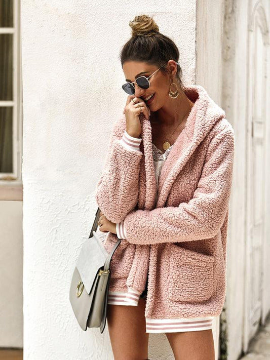 Hooded Fleece Women Coat - Fleece Coat - LeStyleParfait