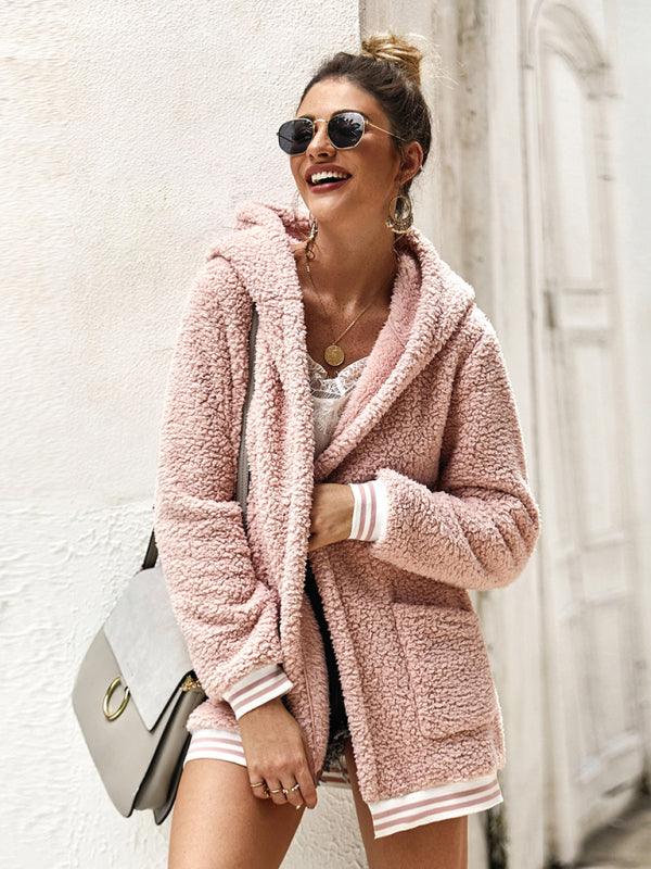 Hooded Fleece Women Coat - Fleece Coat - LeStyleParfait